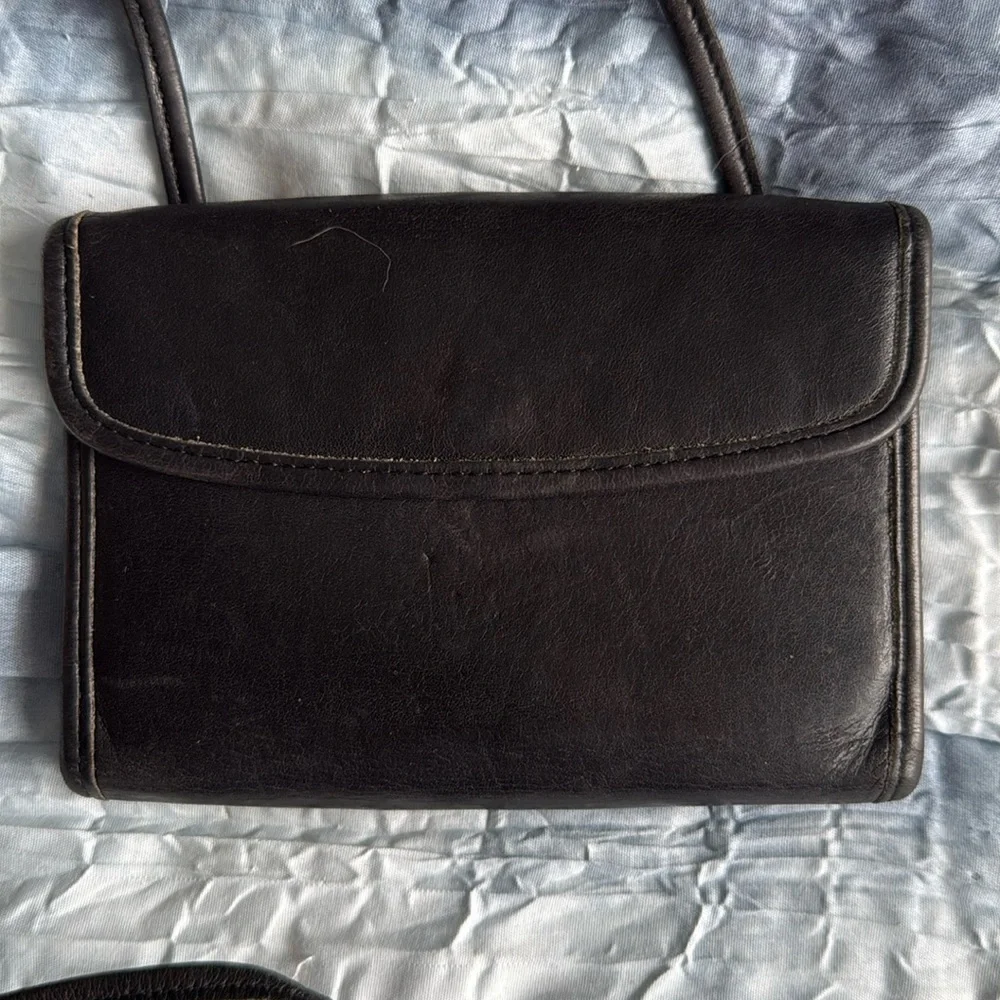 Coach Vintage Black Swing Wallet - 4843 Crossbody Leather Bag - Picture 3 of 11